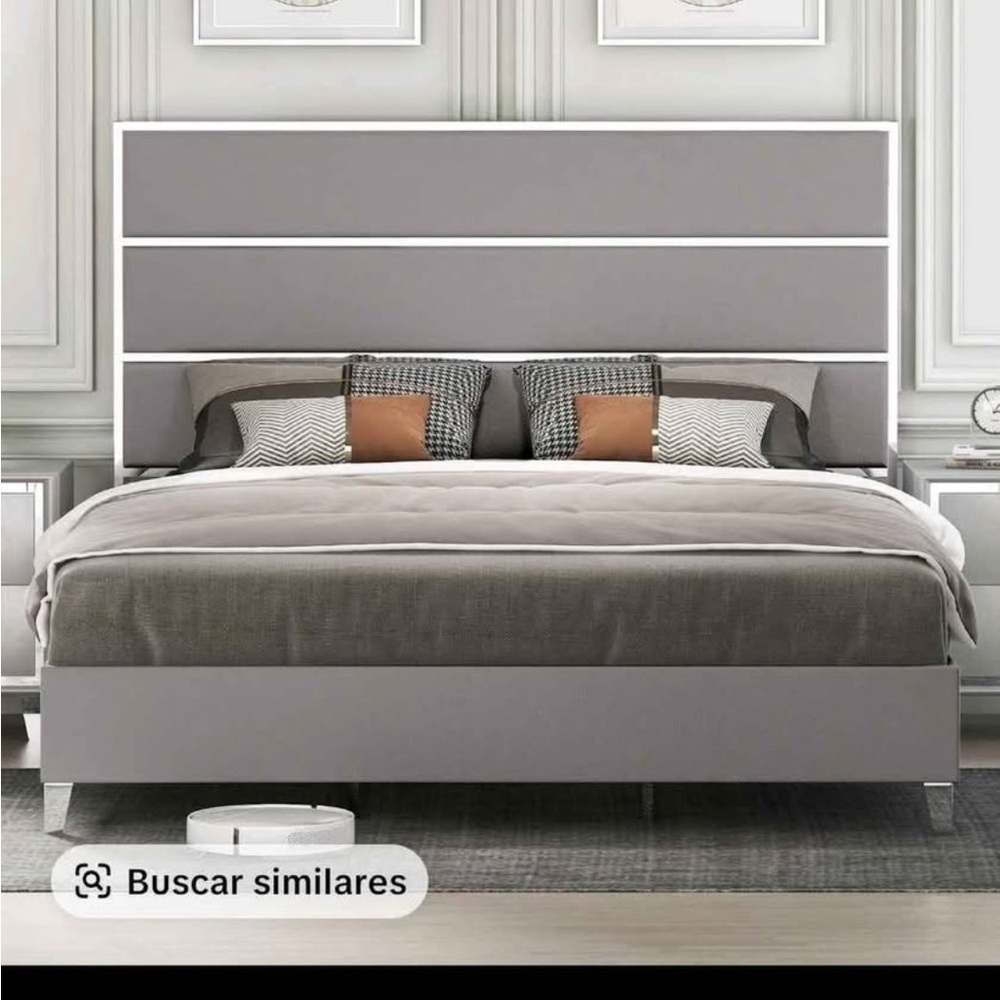 Modern Gray Bed Frame